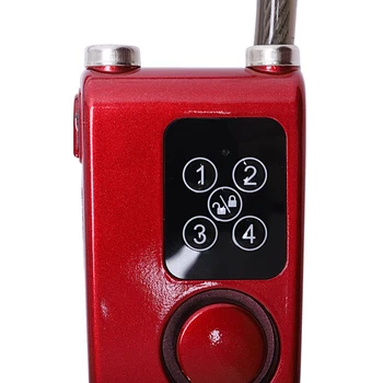 Elektrisk Digital dørlås Med Wire Vandtæt Hjem Anti Tyveri Med 110Db Alarm For Døren & Cykel(Red)