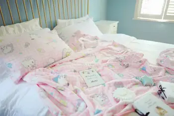Søde Super Blød Plys Glat Flannel Tegnefilm Dukke Pink Plys Legetøj Dukke Tæppe Pudebetræk Til Pige Barn Gaver