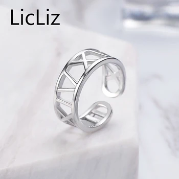 LicLiz Nåde 925 Sterling Sølv Romertal Justerbare Ringe Vintage Bryllup Part Ring For Kvinder Mystic Kode Bangue LR0290