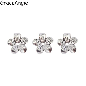 GraceAngie 80PCS Engros Antik Zink Legering Farve Blomst Perler DIY Retro Kinesisk Stil Øreringe Smykker Resultater