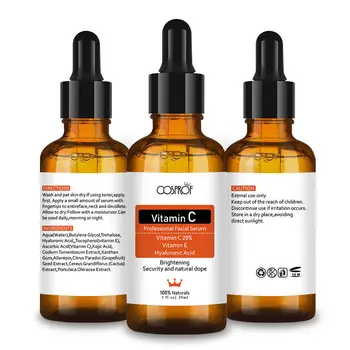 Cosprof C-Vitamin Serum, Fugtighedscreme Ansigtet Hudpleje Sæt Anti Rynke Anti Aging Kollagen Essenser Flydende