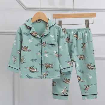 TUONXYE Børns Gravemaskine Trykt Pyjamas Til Drenge med Lange Ærmer Bomuld Pyjamas Børn Pijama Infantil Søde Piger Hjem Bære Sæt