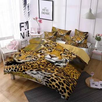 Leopard Print Dyr Bed Cover Af Høj Kvalitet, Dynebetræk Fuld Queensize-King Size Sengetøj Sæt Blød Microfiber Sengetøj Sæt 2/3 Stykke