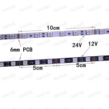 5050 Rgb Led Strip 6mm PCB Board 60led/M RGB lys Hoge Helderheid Led Flexibele Tape dc 5 v/12V/24V