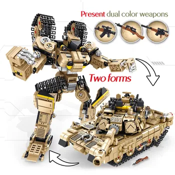 NYE M1A2 Abrams kampvogne Deformation Robot Mursten byggesten Legetøj til Børn Militære WW2-Serien