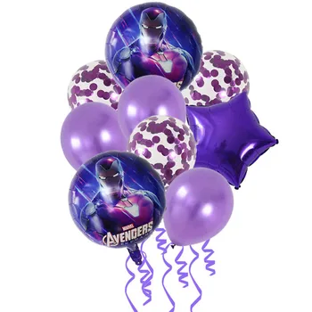 9Pcs Super Hero Aluminium Ballon Runde Spiderman, Batman Latex Balloner Børn Toy Fødselsdag Part Dekorationer Baby Brusebad Globos