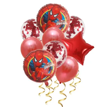9Pcs Super Hero Aluminium Ballon Runde Spiderman, Batman Latex Balloner Børn Toy Fødselsdag Part Dekorationer Baby Brusebad Globos
