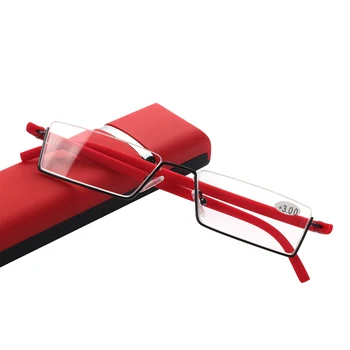 TR90 Halv Frame Semi Uindfattede Læser læsebriller Unisex Bærbare Fleksibel Ultralet Læsning Briller Med Sagen Vision Care