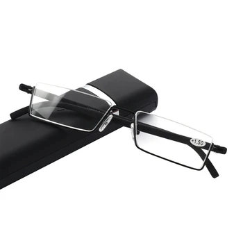 TR90 Halv Frame Semi Uindfattede Læser læsebriller Unisex Bærbare Fleksibel Ultralet Læsning Briller Med Sagen Vision Care