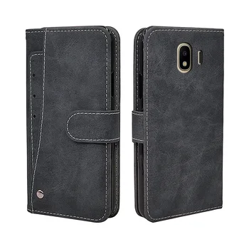 Luksus Wallet taske Til Samsung Galaxy J2 Core J3 J4 J4+ J6 J6+ Plus J7 J8 2018 Tilfælde Vintage Flip Læder TPU Silikone Cover