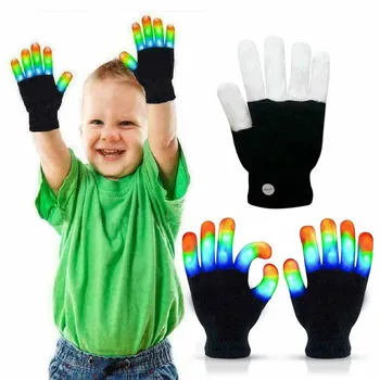 LED Blinker Magisk Handske Glow In The Dark Legetøj Lys Op Finger Tip Belysning Legetøj til Børn Nyhed Fest Legetøj gave