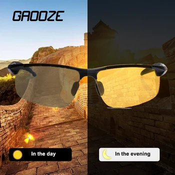 GAOOZE Polariserede Solbriller Oval Klassiske UV400 Vintage Solbriller Fotokromisk Polariserede Briller for at Køre Dag og Nat, LXD304