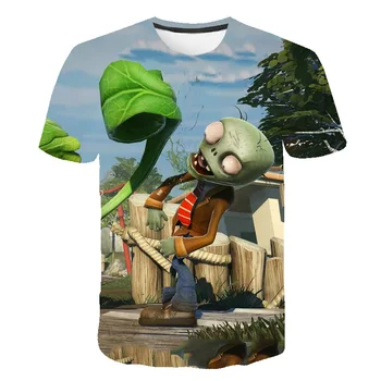 4-14T Børns Tøj, Planter Vs Zombies Wars T-shirt Sjove T-shirt Børn Tegnefilm Tshirt Baby Piger Drenge Tøj Sommer Toppe