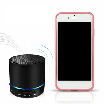 Metal Super Mini Wireless Bluetooth Højttaler Bærbare Små lommeformat med Mikrofon LED Tung Bas Højttaler