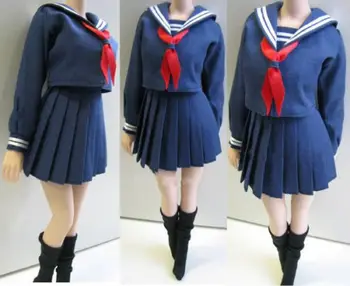 1/6 Kvindelige Tøj Studerende School Uniform & Sokker Set 3 Farver til 12 inches PH,HT,Kumik Kroppen Tal
