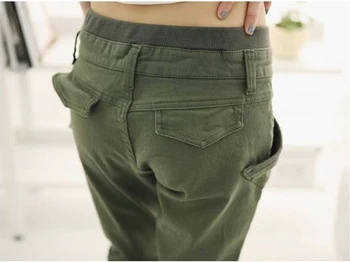 Mode Korea Kvinder Lomme Tynde Blyant Bukser Harem Bukser Elegante Bukser, Army Grøn Sort Khaki Mærke Solid Pants S - XXL
