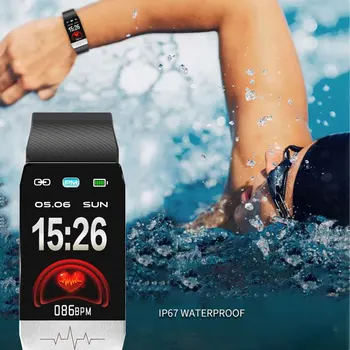T1S Smart Armbånd Tempurature pulsmåler Real-time Sovende Detektorer Fitness Sport Ure