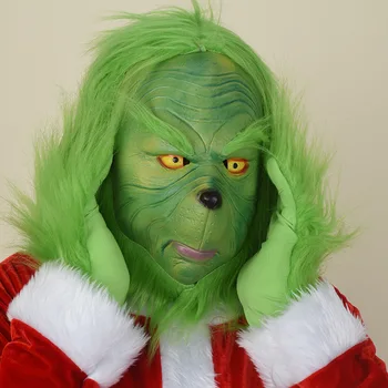 Hvordan Grinch Stjal Jul Cosplay Kostume Maske Prop Latex Masker og Handsker