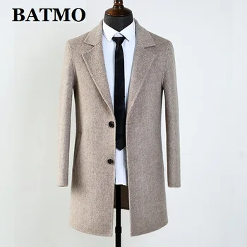 BATMO 2020 nye ankomst vinter 80% uld trench coat mænd,mænds grå casual uld jakker,AL52