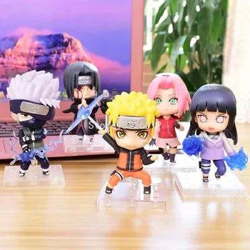 3pcs/set Anime NARUTO Sasuke Uchiha Figur Uzumaki Naruto Kakashi Hatake Haruno Sakura Sasuke og Itachi PVC-Action Figur Legetøj 10cm