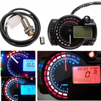 New12V Motorcykel Digitale Speedometer Multifunktion LCD-Måleren Universal Motorcykel Ændret 7 Farve-Display Omdrejningstæller Kilometertæller