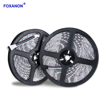 Foxanon RGB LED Strip Lys SMD 5050 5M 300LED DC12V Fleksibel Lys RGBW RGBWW Led Diode Bånd Bånd Til stuen Home Decor