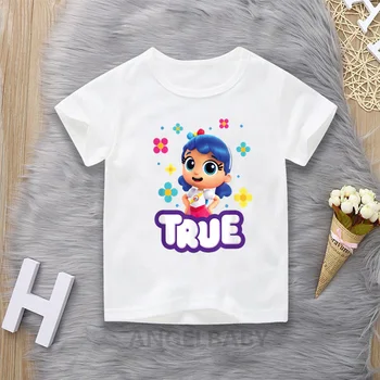 Sandt og Regnbuen Kongerige Tegneserie T-shirt Til Piger Sommeren Børn Toppe Baby Drenge Tøj, Sjove Børn T-shirt