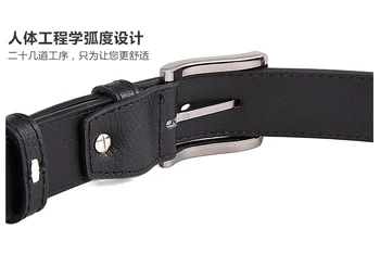 Genuine Leather For Men Black Buckle Jeans Belt Cowskin Casual Belts Business Belt