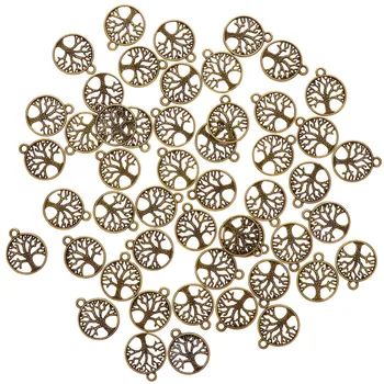 50stk/set Tree of Life Charms Vedhæng DIY-Guld,Hvid-Kgold,Kobber Smykker Resultater Vintage Smykker at Gøre Tilbehør #277555