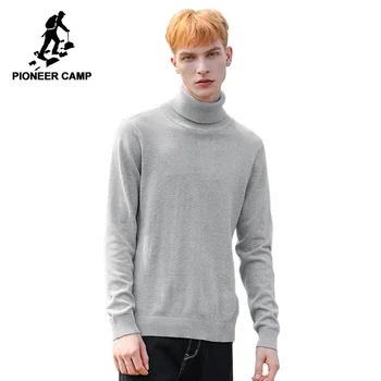 Pioneer Camp Efteråret Turtleneck Sweater Mænd, bomuld, Solid Sort Rød Grå Kausale Pullover Mandlige AMS902371