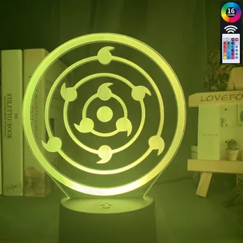 16 Farve Skiftende Børn Nat Lys Japansk Anime Naruto Rinnegan Lignedede, Cool Touch Sensor Lys Soveværelse Bordlampe Gave