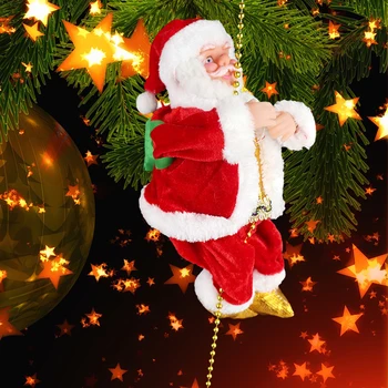 Jul Elektriske Santa Claus Musik Klatring Stigen Dukke Kids Xmas Gave Klatring Santa Hjem til Fødselsdag, Bryllup Part Favoriserer
