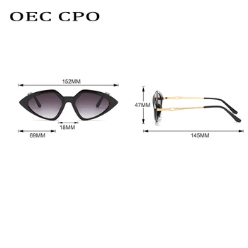 OEC CPO Mode-Cat Eye Solbriller Kvinder Vintage Lille Trekant Solbriller Til Mænd, Damer Nuancer Sol Briller UV400 Briller