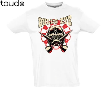 Sommer t-Shirt Dart T-Shirt BULLS EYE Totenkopf Kraniet S-3XL O-Neck T-shirt