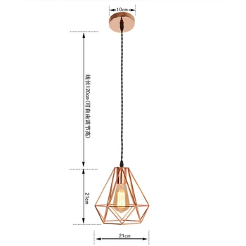 Vedhæng Lys LED Vintage-Loft-Industriel Stil Hængende Lampe Metal Rose Gold Lys For Køkken, Restaurant Belysning Fastholdelsesanordningen E27