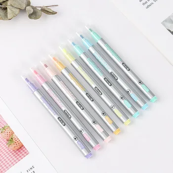 8 Stk/sæt Kreative Søde Farve Art Penne Highlighter Pen Dagbog, Notesbog, Akvarel Fluorescerende Markør Pen Skole Papirvarer