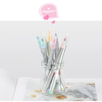 8 Stk/sæt Kreative Søde Farve Art Penne Highlighter Pen Dagbog, Notesbog, Akvarel Fluorescerende Markør Pen Skole Papirvarer