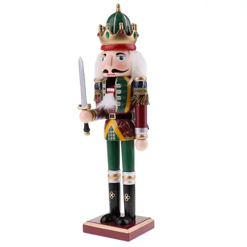 Nye 30cm Træ-Nøddeknækkeren Soldat Figur Marionet Dukke Hjem Indretning Børn Gave