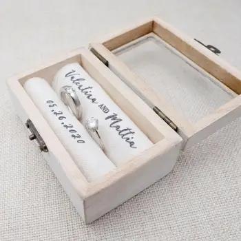 Personlige Bryllup Ring Box Rustik Træ-Ring Holder Brugerdefinerede Ring Bearer-Kasse,Boks,Engagement Box