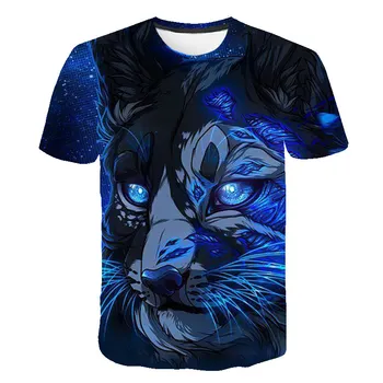 2020 tiger print dreng pige t-shirt animationsfilm 3d-print hip-hop t-shirt med dyreprint mønster sommer børnetøj top