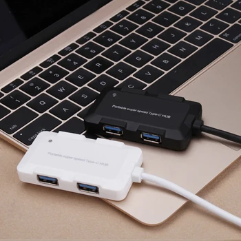 Type c-4 Ports USB Hub USB 3.0-Eksterne Splitter Erstatning for Macbook Pro Telefonen, Tablet-PC Laptop, Desktop