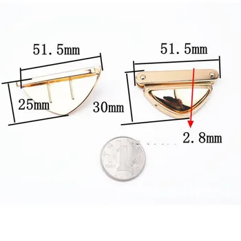 2stk 30*51 mm Metal Trekant Form for Lås Slå Lås Twist lock For DIY Håndtaske, skuldertaske Tasken Hardware Tilbehør