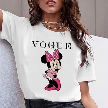 Hoody Mickey Mouse Sjovt Tshirt Kvinder kortærmet Sommer T-shirt Unisex Disney Tøj Harajuku Toppe Tee