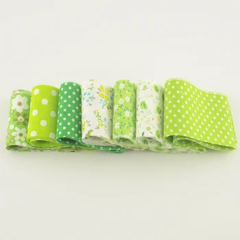 F033# nyankomne bomuld stof grønne sæt 7pcs/masse jelly roll quiltning, patchwork stof strimler håndlavet kunsthåndværk 5cm x100cm