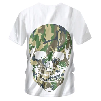 OGKB 2019 Sommer Toppe Cool V Neck t-shirt Print Camouflag 3D-T-shirt Kraniet Casual T-Shirts Til Kvinder/mænd Workout Fitness Tees 7xl
