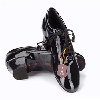 Sneakers Latin Dance sko Mænd sko Julegave BD 419 Patent Leathe danseskole Slid-resistente, Non-slip Koskind Bløde Såler
