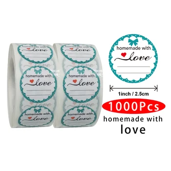 1000Pcs/pack Søde Kawaii Håndlavet med Kærlighed Tak Mærkat Tætning Label Bagning Tidende Skrabe Emballage Business Support