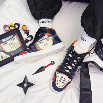 2021 Nyeste Anime Naruto Sko Mænd Hip Hop Åndbar Sko Mode Klodset Sneakers til Mænd Casual Sko Rejse løbesko