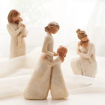 Nordisk stil kærlighed familie harpiks figur figur ornamenter familie lykkelig tid, boligindretning, møbler håndværk