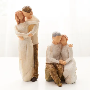 Nordisk stil kærlighed familie harpiks figur figur ornamenter familie lykkelig tid, boligindretning, møbler håndværk